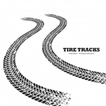 Road tire tracks on white background Free Vector Road tire tracks on white background Free Vector