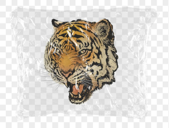 Roaring tiger png plastic bag | Free PNG - rawpixel