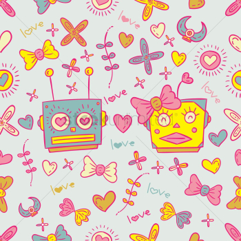 Robot couple background Robot couple background