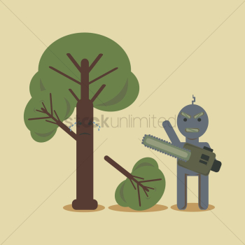 Robot cutting tree Robot cutting tree