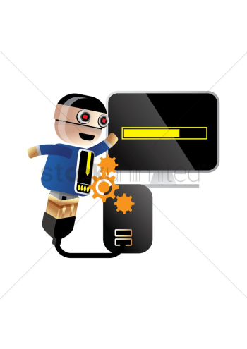 Robot downloading from computer Robot downloading from computer