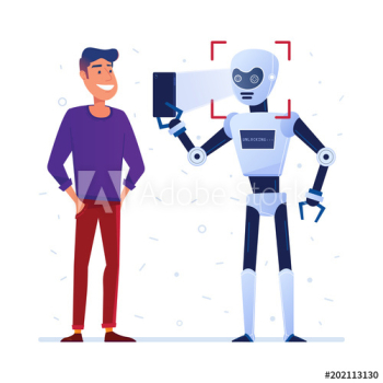 Robot uses face lock on a smartphone Robot uses face lock on a smartphone