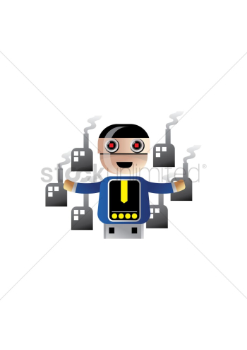 Robot with industries Robot with industries