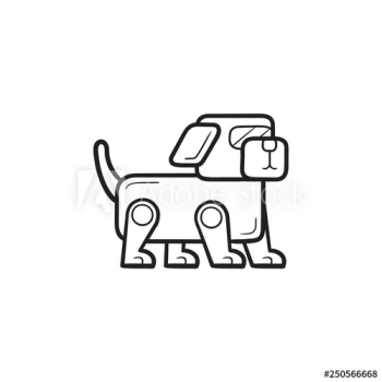 Robotic dog hand drawn outline doodle icon Robotic dog hand drawn outline doodle icon