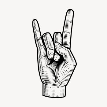 Rock hand sign hand drawn, | Free Vector - rawpixel Rock hand sign hand drawn, | Free Vector - rawpixel