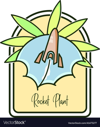 rocket plant retro badge art rocket plant retro badge art