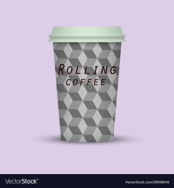 Rolling coffee to go paper coffee cup vector image Rolling coffee to go paper coffee cup vector image