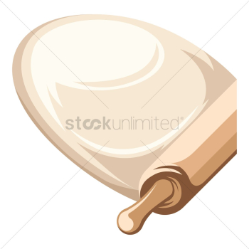 Rolling pin and dough Rolling pin and dough