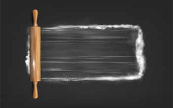 Rolling pin on table with flour vector Free Vector Rolling pin on table with flour vector Free Vector