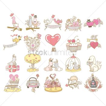 Romantic love icons Romantic love icons