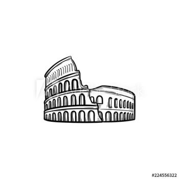 Rome coliseum hand drawn outline doodle icon Rome coliseum hand drawn outline doodle icon