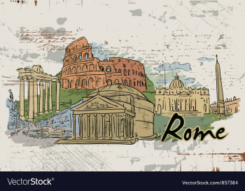 Rome doodles vector image Rome doodles vector image