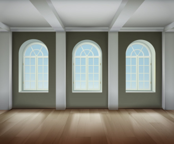 Room with arched windows background Free Vector Room with arched windows background Free Vector