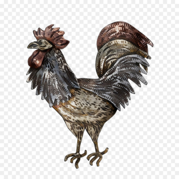 Rooster Pendant Chicken Earring Pin -  