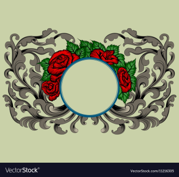 Rose and flora pattern scene vector image Rose and flora pattern scene vector image