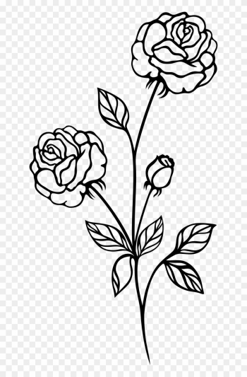 Rose Black And White Clip Art Flowers Roses - Rose Plant Black And White