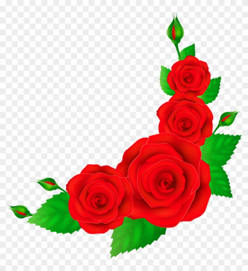 Rose Corner Cliparts - Rose Corner Border Png