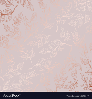 Rose gold pattern with branches vector image Rose gold pattern with branches vector image