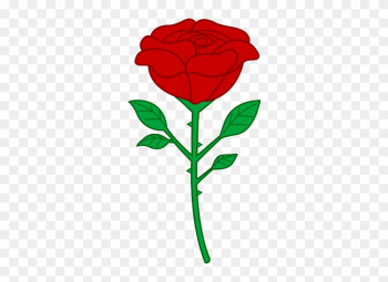 Rose Outline With Stem - Cartoon Rose Transparent Rose Outline With Stem - Cartoon Rose Transparent