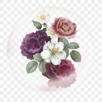 Rose png sticker, flowers in bubble, | Free PNG - rawpixel