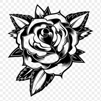 Rose tattoo png drawing vintage | Free PNG - rawpixel