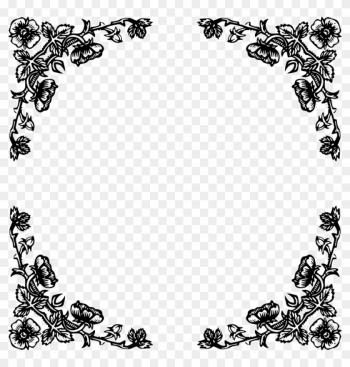 Roses Vector Clipart Black And White Clip Art - Black Rose Frame Png