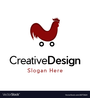 Roster red shop cart creative modern logo vector image Roster red shop cart creative modern logo vector image