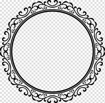 Round black frame , Bumper sticker Zazzle Wedding invitation Label, continental atmospheric circular border ornamentat transparent background PNG clipart