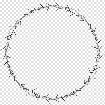 Round black spiky border, Circle Thorns, spines, and prickles Pixabay Illustration, Round Frame transparent background PNG clipart