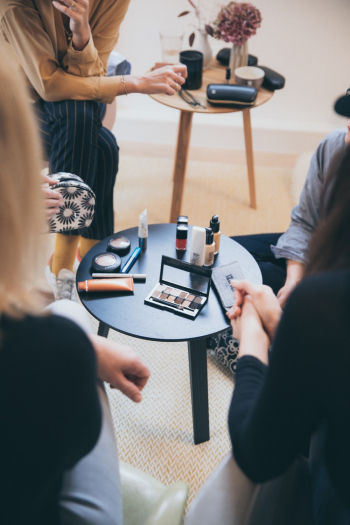 Round Black Wooden Table Surrounded by People Round Black Wooden Table Surrounded by People