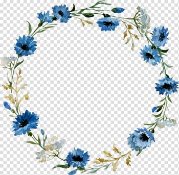 Round blue and white floral pattern boarderline, Antique round lace transparent background PNG clipart