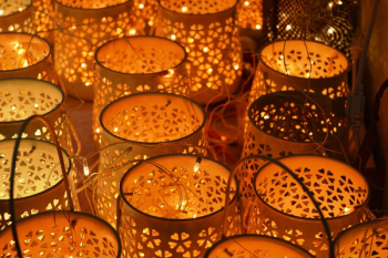 Round Brown Wooden Lanterns Round Brown Wooden Lanterns