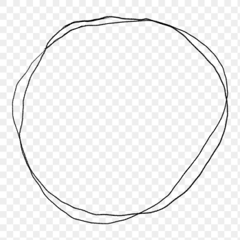 Round doodle frame png sticker
