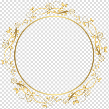 , Round Floral Shadows French Border s, round yellow floral frame transparent background PNG clipart