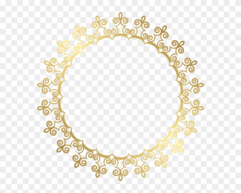 Round Gold Border Frame Transparent - Gold Circle Frame Png