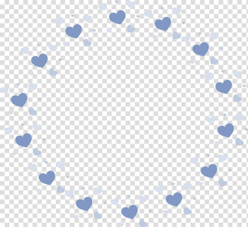 Round gray and white hearts frame , Symmetry Area Pattern, Blue love decoration title box transparent background PNG clipart