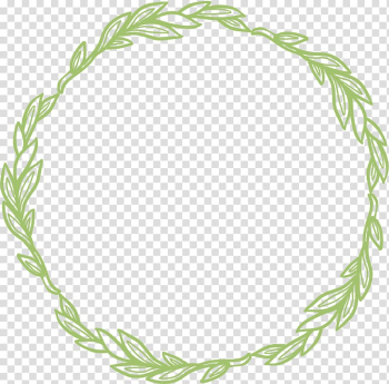 Round green floral frame illustration, Graphic design Wreath, Garland lace hand-painted border transparent background PNG clipart