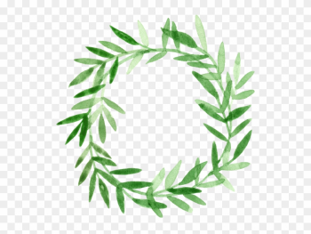 Round Green Leaf Laurel Circle Greenery Frame - Greenery Border Circle