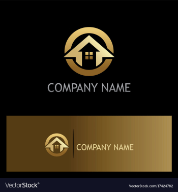 Round house arrow gold logo vector image Round house arrow gold logo vector image