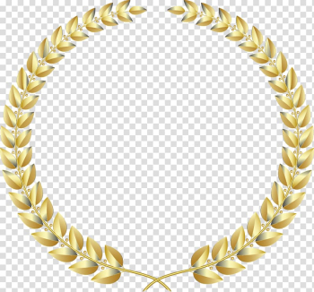 Round leaf screenshot, Laurel wreath Gold , Gold ring fine wheat transparent background PNG clipart