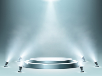 Round podium with smoke effect and spotlights Free Vector Round podium with smoke effect and spotlights Free Vector