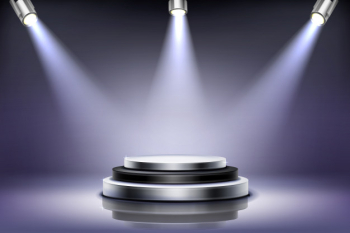 Round podium with spotlight illumination Free Vector Round podium with spotlight illumination Free Vector
