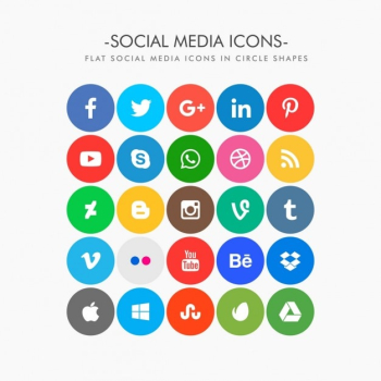 Round social media icons pack Round social media icons pack