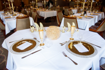 Round Table Covered With White Tablecloth Round Table Covered With White Tablecloth