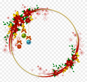 Round Transparent Png Gold Christmas Photo Frame With - Christmas Frame .png