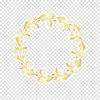 Round yellow floral illustration, frame Euclidean , European wind video frame transparent background PNG clipart