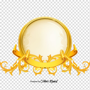 Round yellow frame , Gold , gold frames transparent background PNG clipart