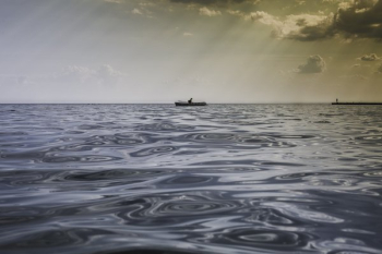 Row Boat On Calm Water