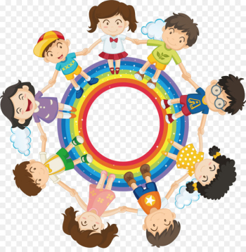 Royalty-free Child Clip art - Rainbow child with hand in hand 