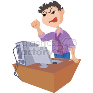 Royalty-Free Guy mad at his computer 370145 vector clip art image ...